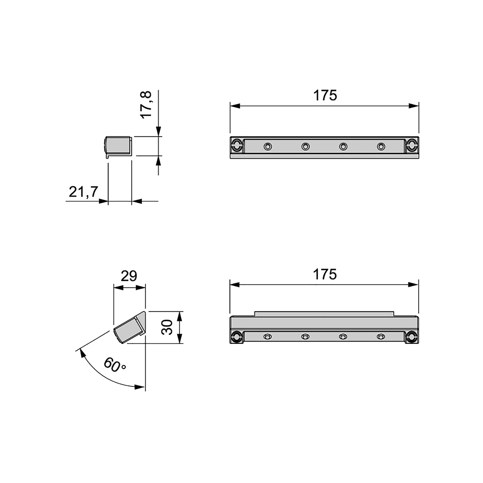 Luz LED a pilhas, para interior de gaveta, sensor de vibração, Luz branca fria, Plástico, Cinza metalizado - Image 2