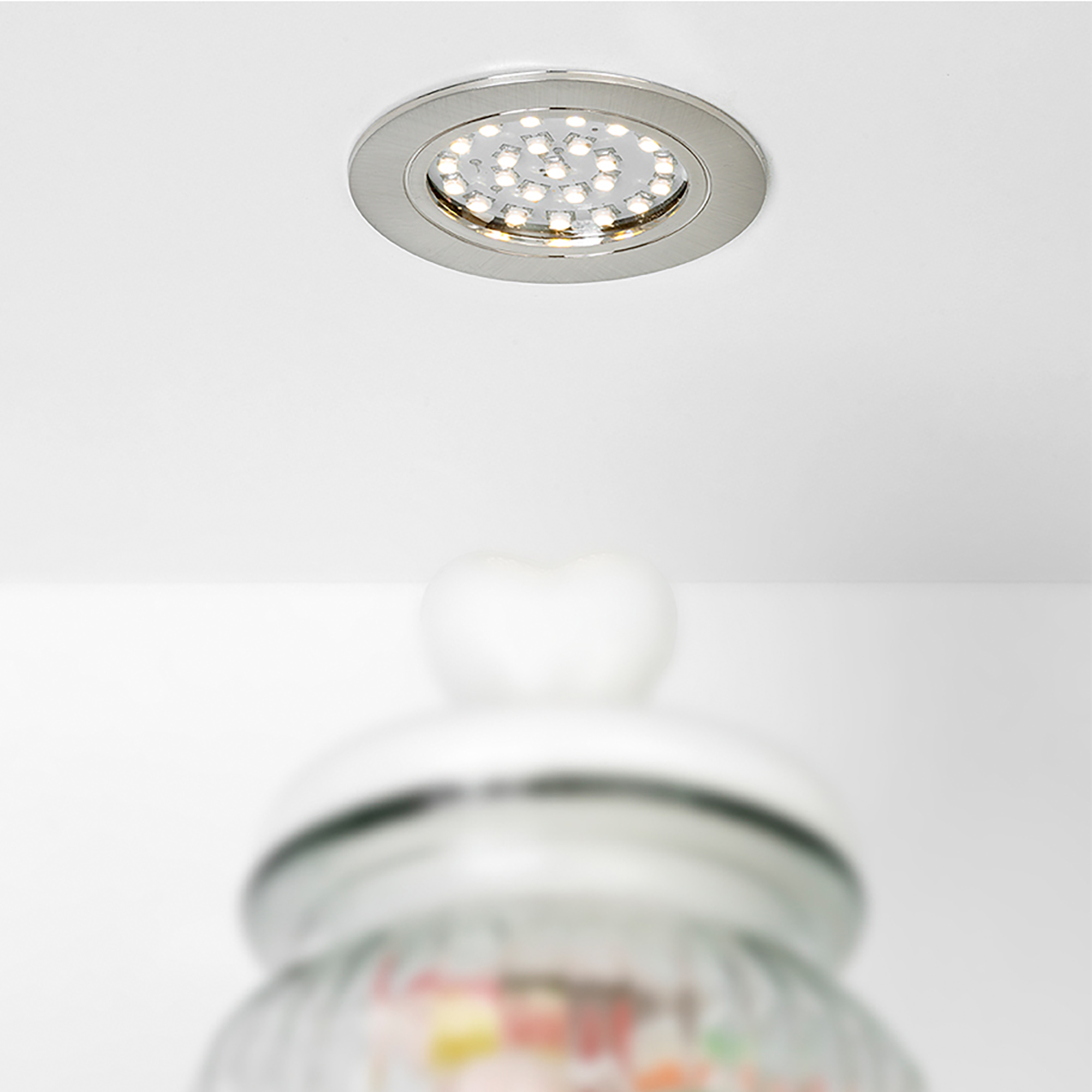 Foco LED, D. 65 mm, para encastrar, Luz branca natural, Plástico, Níquel satinado - Image 5