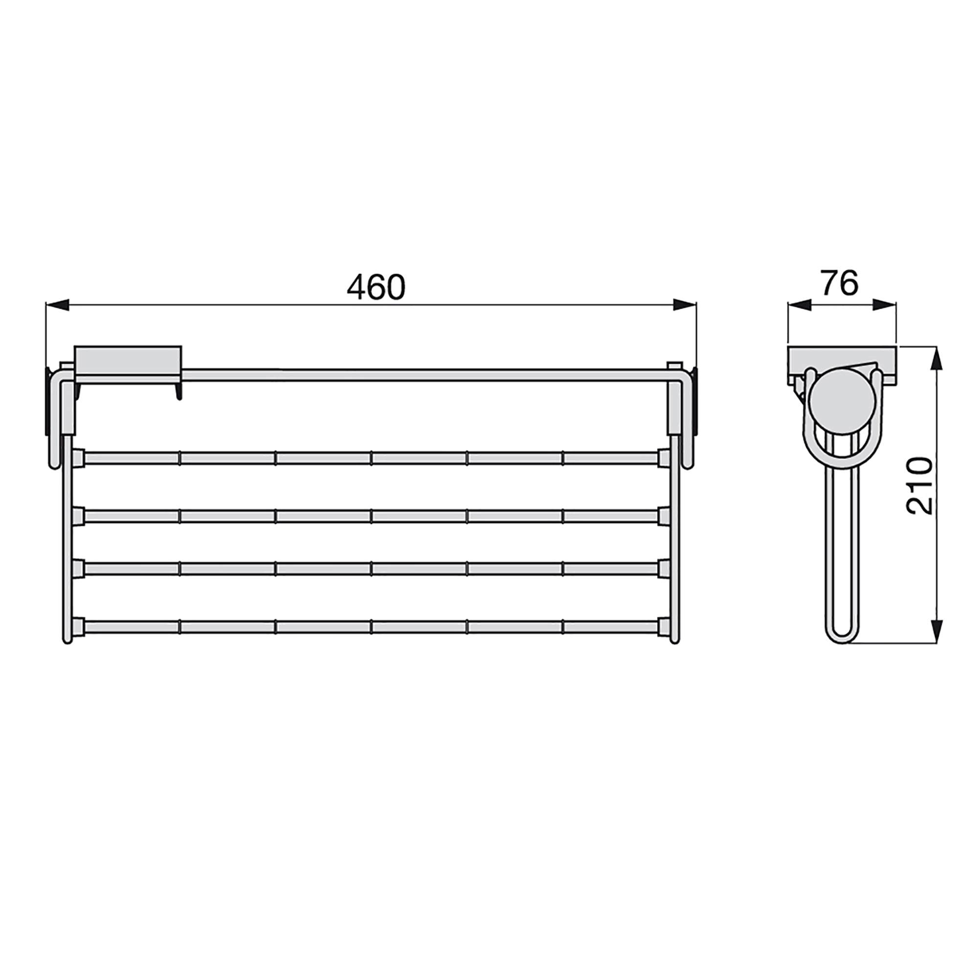 Porta-calças lateral extraível para roupeiro, 460 mm, Aço e plástico, Cinza metalizado - Image 3