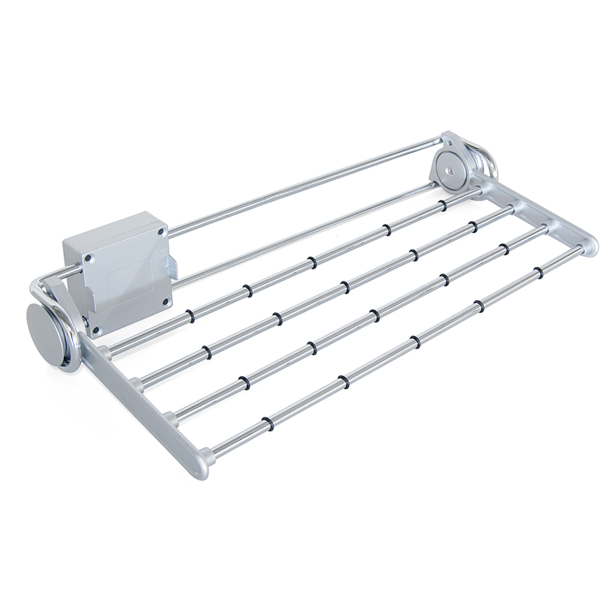 Porta-calças lateral extraível para roupeiro, 460 mm, Aço e plástico, Cinza metalizado - Image 2