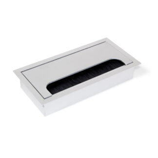 Passa-cabos de mesa, retangular, para encastrar, Alumínio, Anodizado mate