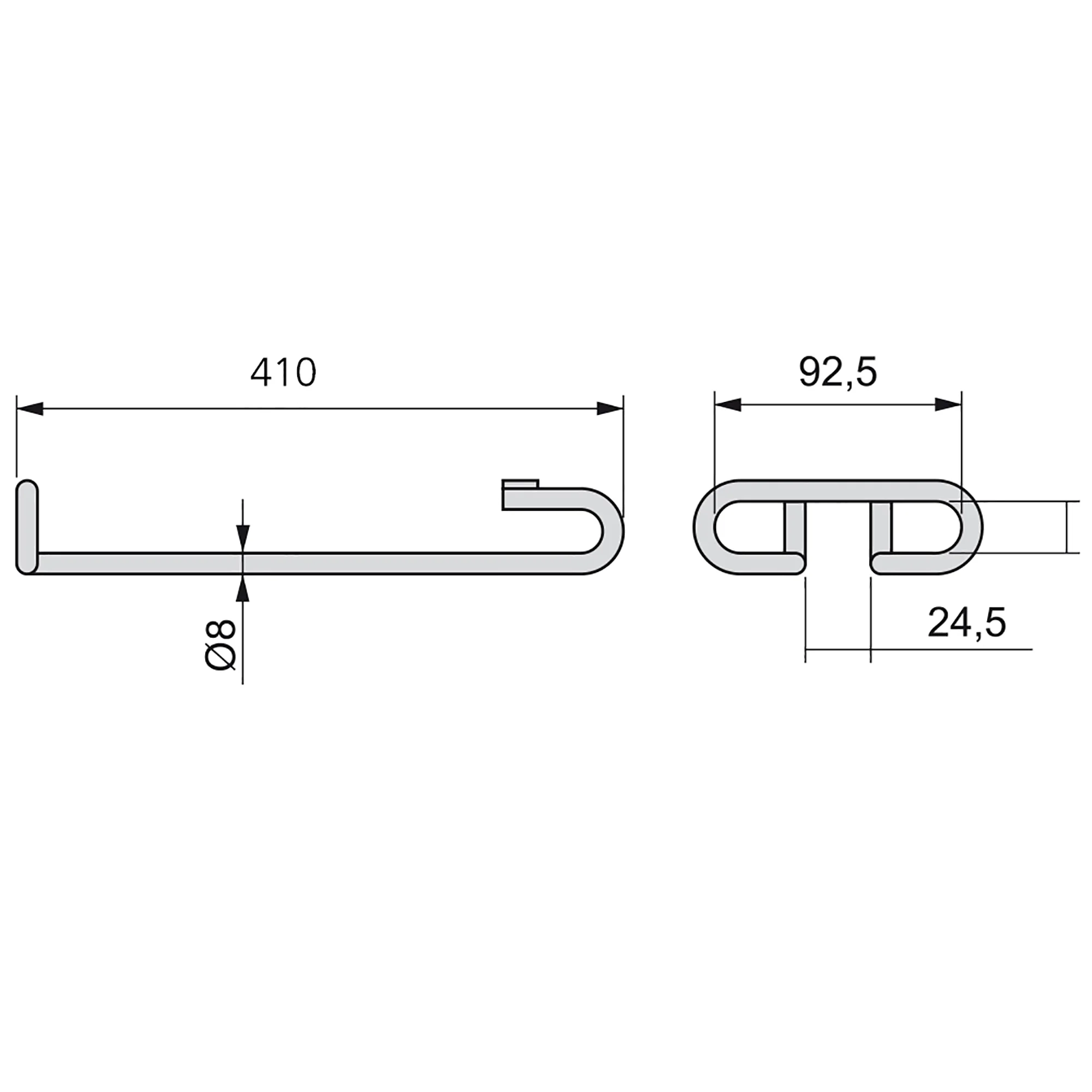 Porta-copos, 410 mm, Aço, Cromado - Image 3