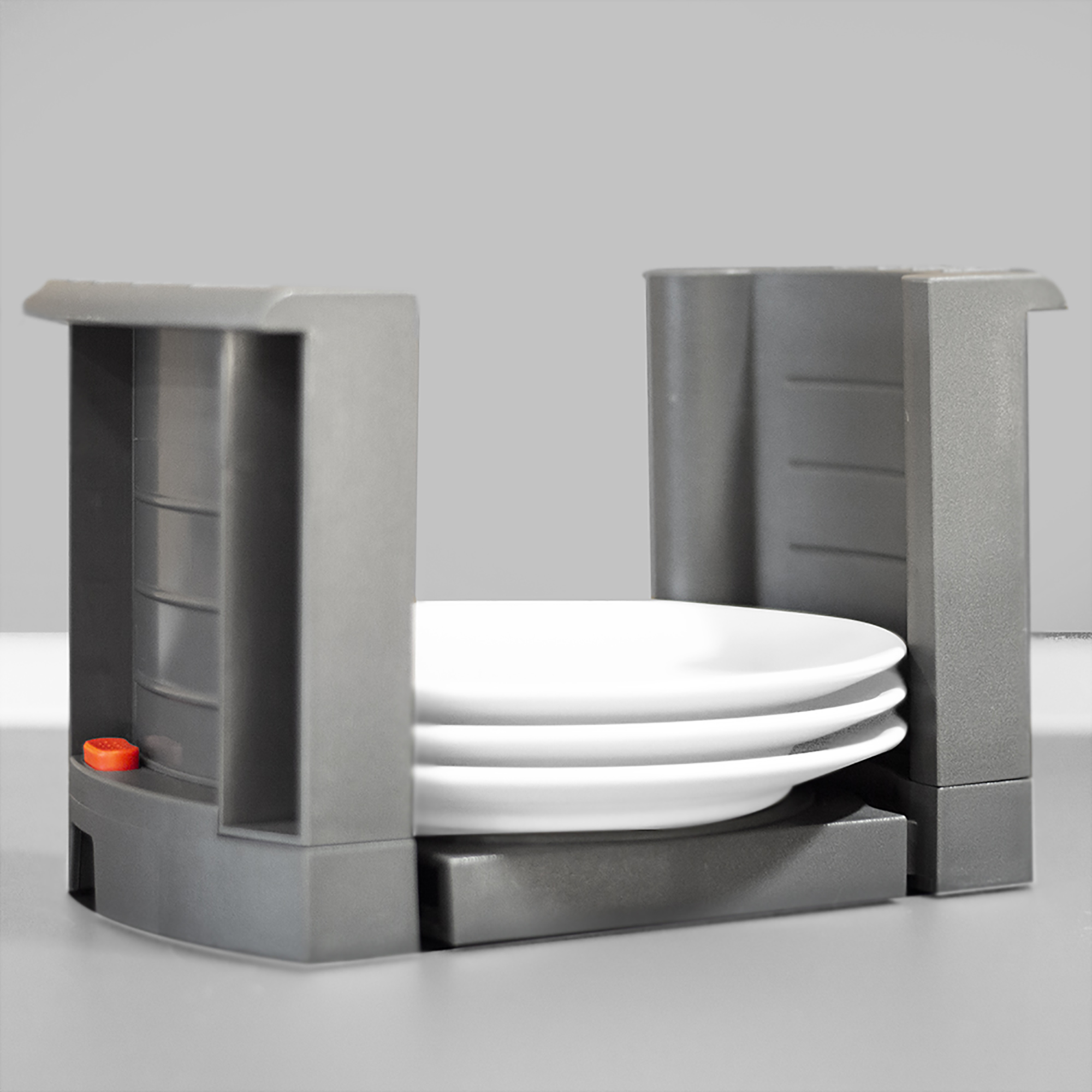 Porta-pratos extensível, regulável 187-308 mm, Plástico, Cinza - Image 4