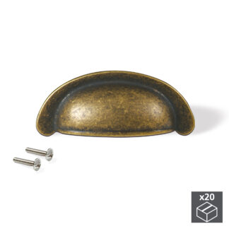 Puxador para móvel, com distância entre furos de 64 mm, Zamak, 20  un.