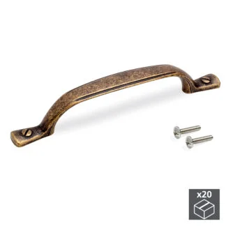Puxador para móvel Nairobi, distância entre furos de 96 mm, Zamak, Bronze, 20 un.