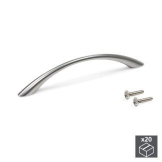 Puxadores para móvel, D. 10 mm, Aço, (160/256mm) Níquel Satinado 20 un.