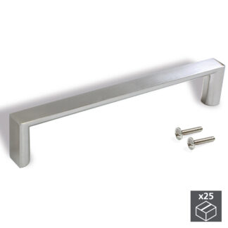 Puxador para móvel, distância entre furos de 128 mm, Zamak, Níquel Satinado, 25 un.