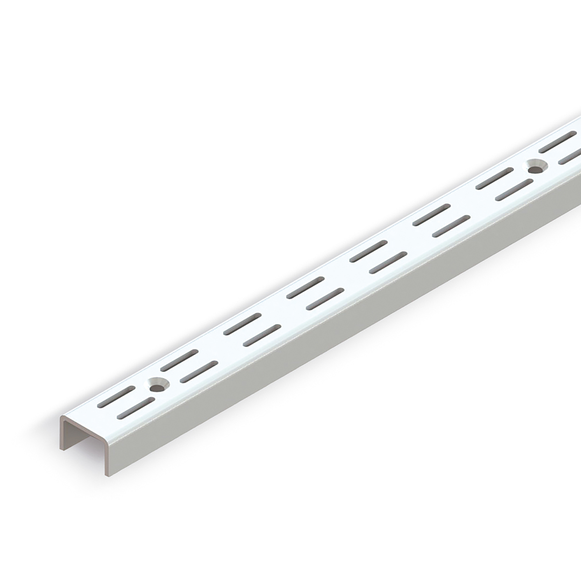 Perfis de roupeio, ranhura dupla, paso 32 mm, 951 mm, Aço, Branco, 10 un. - Image 3