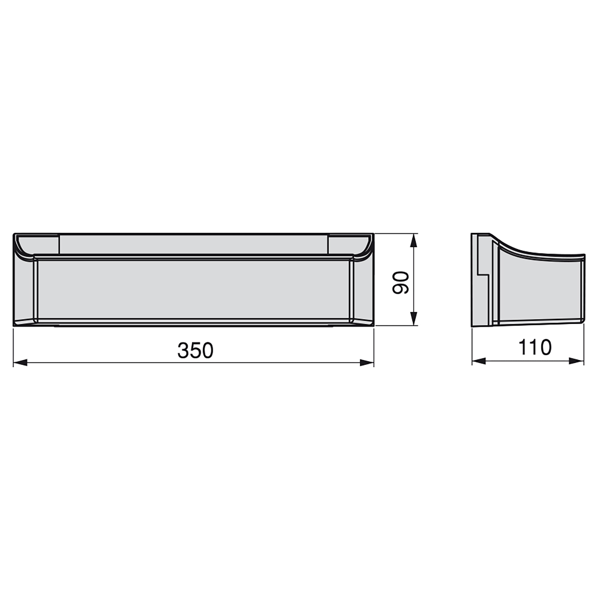 Travessas auxiliares para fixação porta roupeiro, 350 mm, Plástico, Branco, 2 un. - Image 2