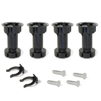 Pés reguláveis com base pré-montada para móvel, reguláveis, Plástico Preto, 10 kits