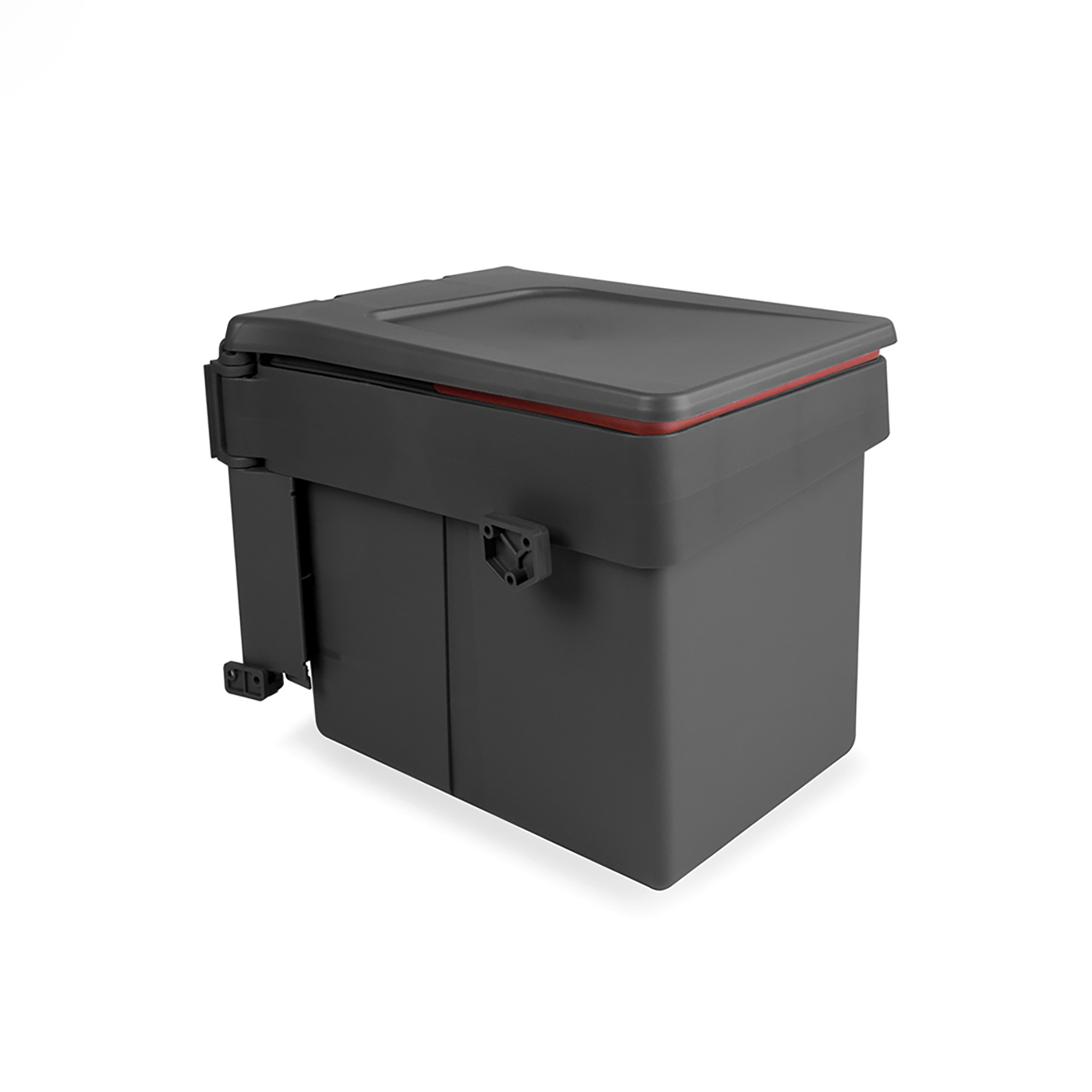 Balde do lixo de reciclagem, 15L, fixação à porta, abertura automática da tampa, Plástico, Cinza antracite - Image 4