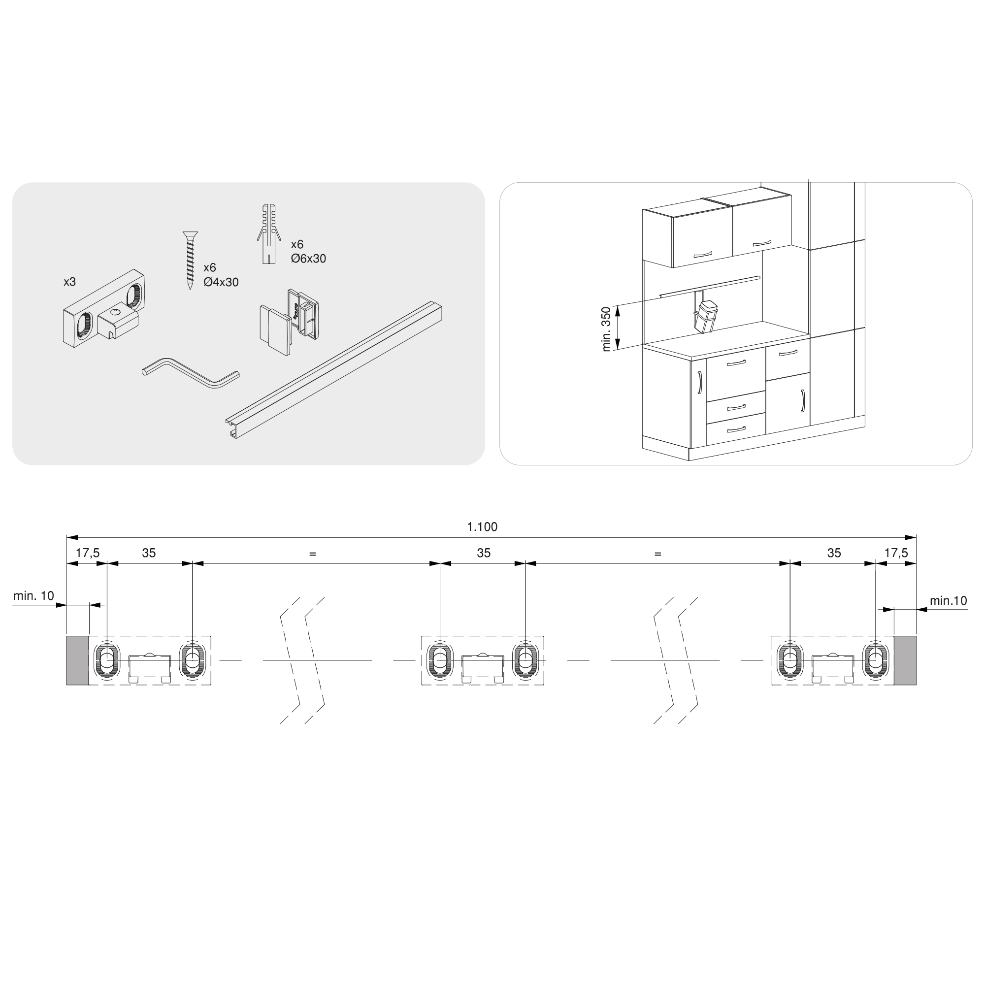 Lote de 5 ganchos para pendurar, aço, cinza antracite. - Image 3