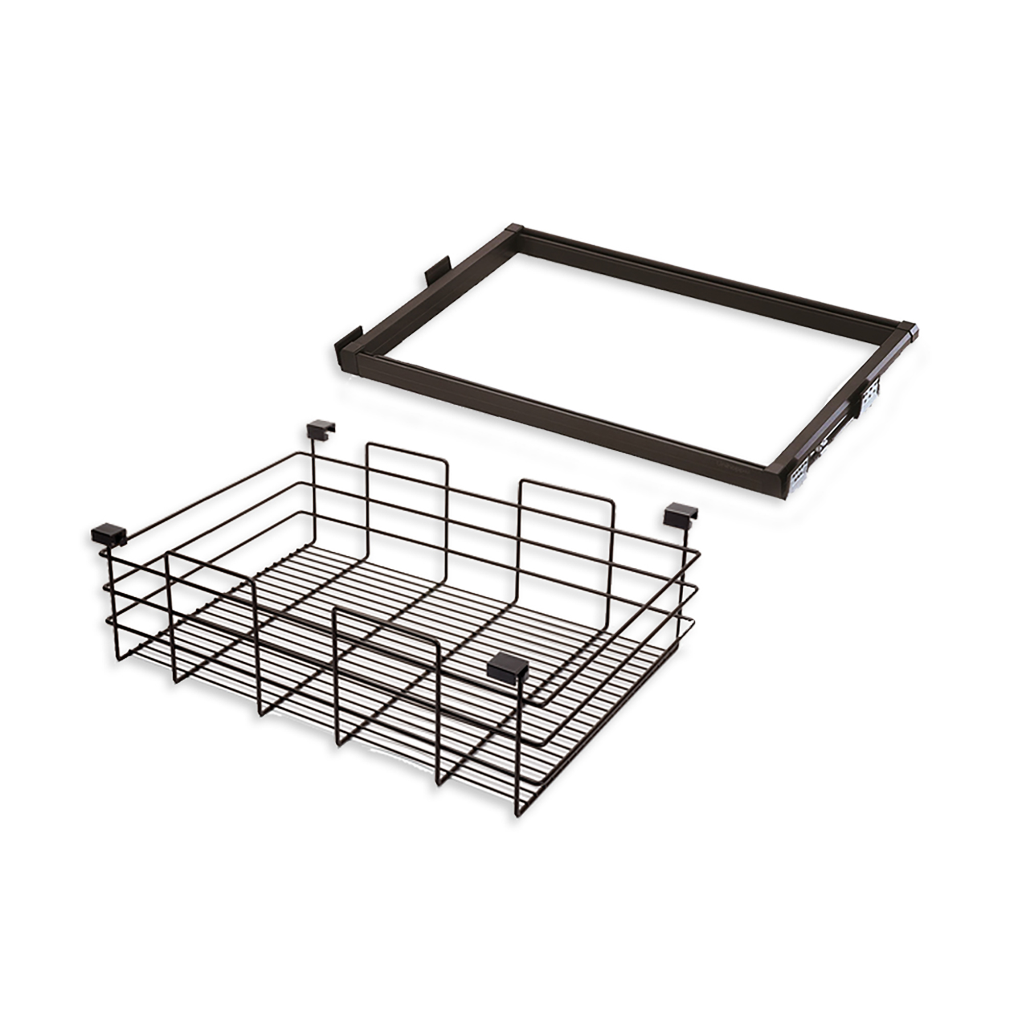 Kit cesto aramado e estrutura extensível de corrediças, regulável, Aço e aluminio, Moka