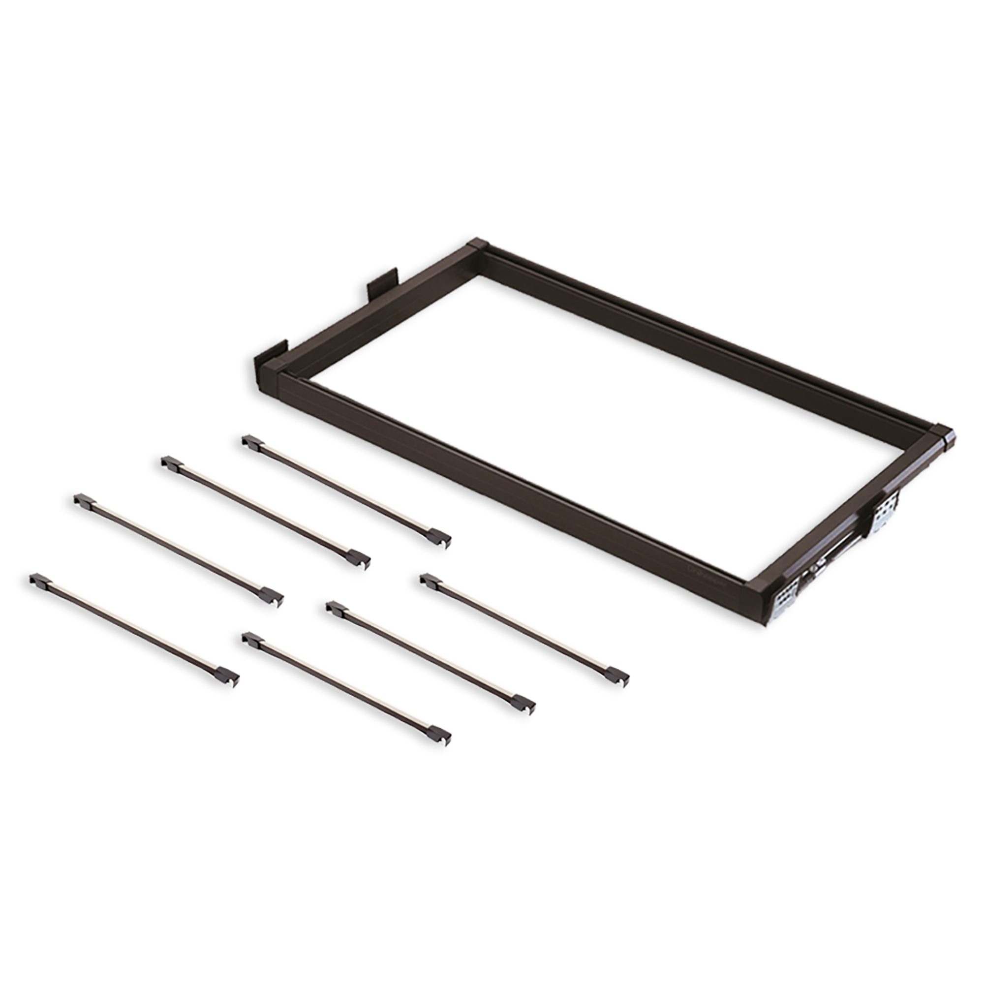 Porta-calças extensível, regulável, , módulo (600/ 900) mm, 7 varetas, Alumínio e aço, Moka - Image 2
