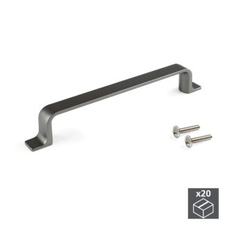 Puxador para móvel, distância entre furos de 128 mm, Zamak, Titânio, 20 un.