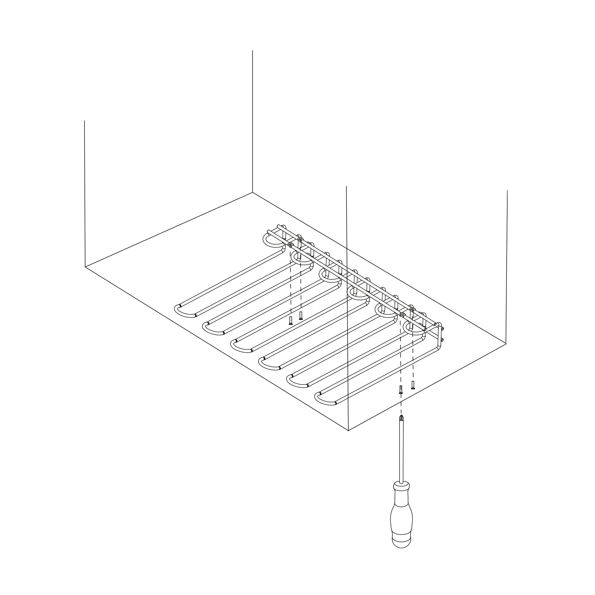 Suporte para copos de 5 linhas, 320 mm, aço, acabamento cromado. - Image 6