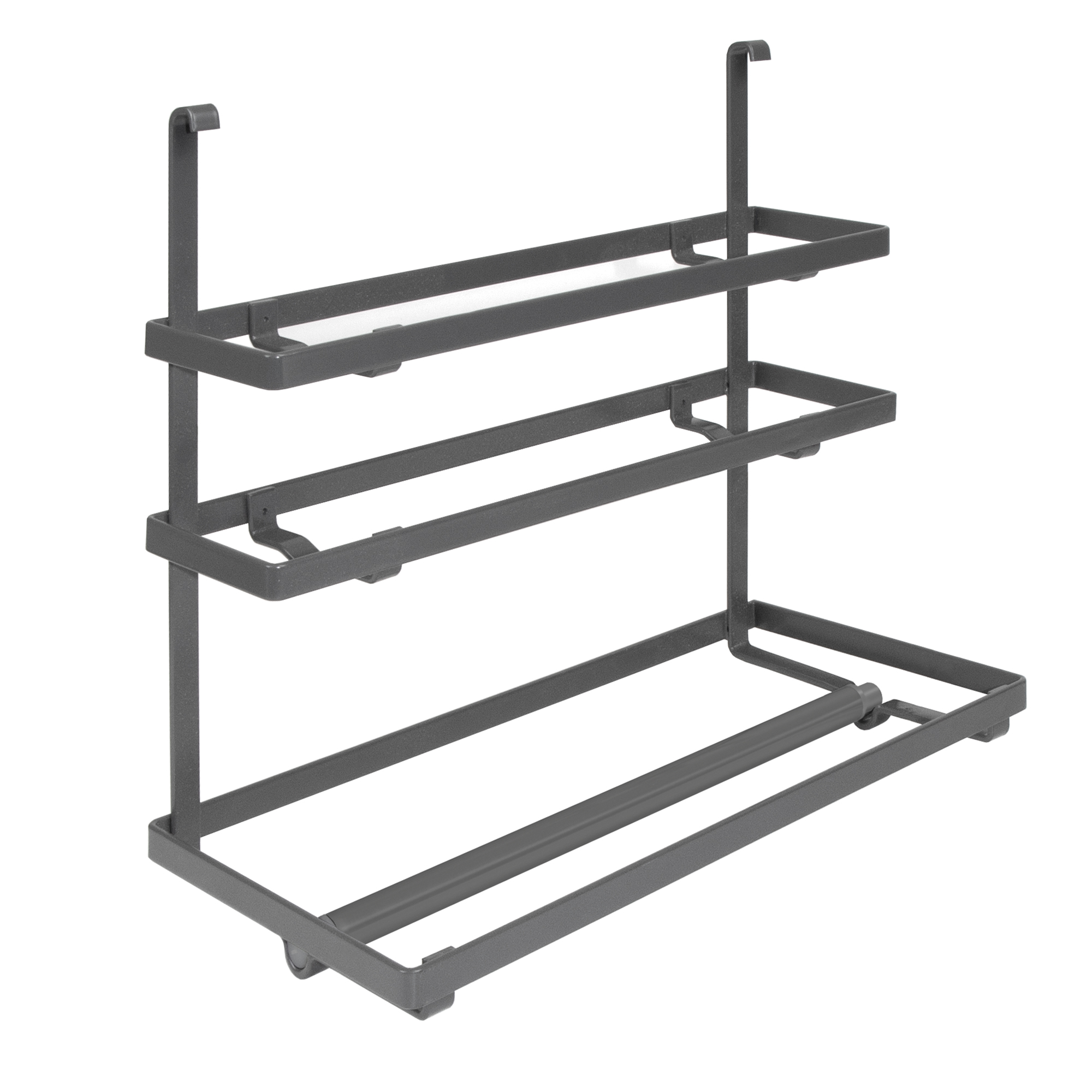 Porta-rolos de cozinha, para pendurar, aço, cinza antracite - FCL