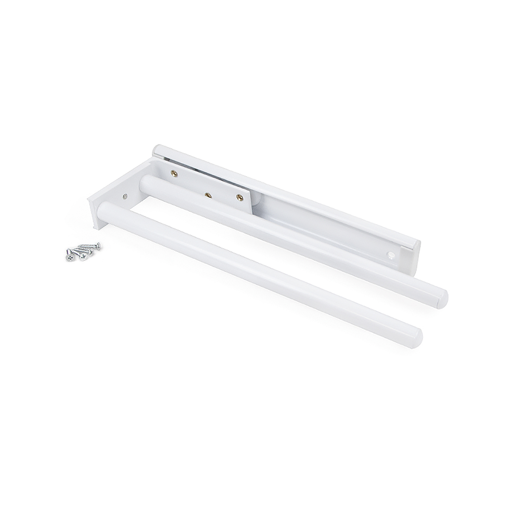 Toalheiro extensível, 2 braços, 310 mm, Alumínio, Branco - FCL