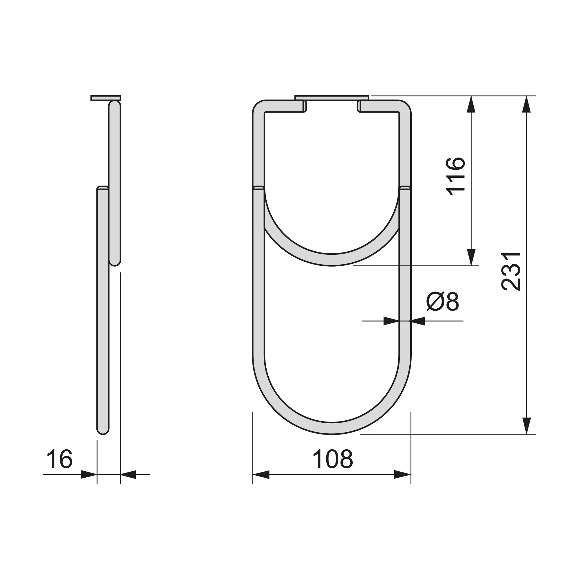 Garrafeira para móveis, fixação em prateleira, 2 furos, aço, cromado. - Image 3