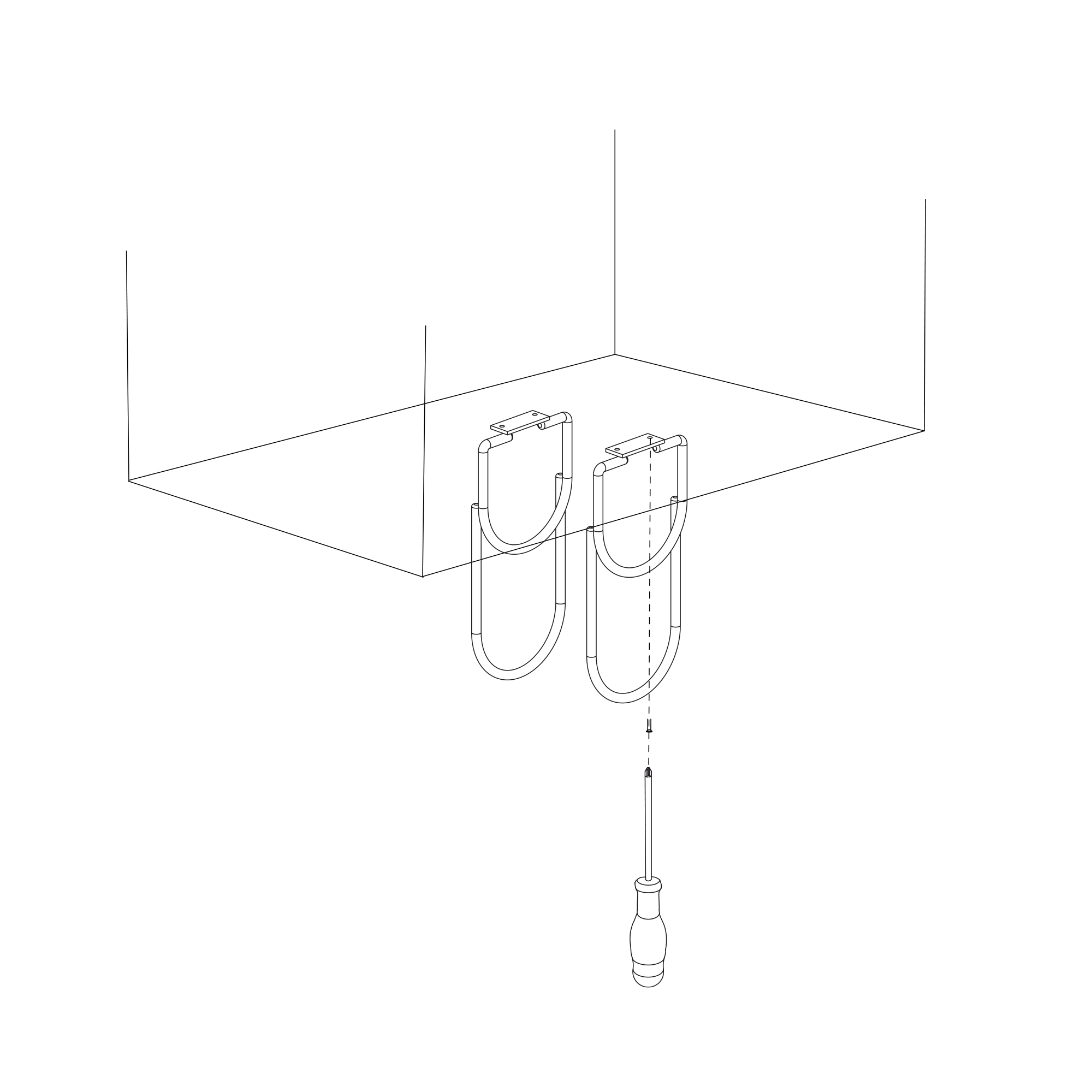 Garrafeira para móveis, fixação em prateleira, 2 furos, aço, cromado. - Image 4