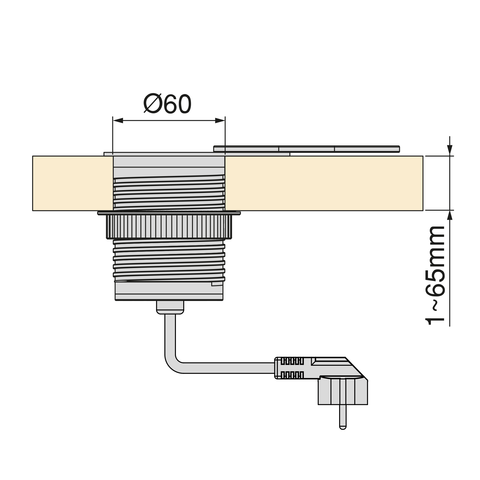 Multiconector com 1 tomada, com 1 usb, de encastrar, com tampa, Plugue tipo Schuko, Aço e Plástico, inox - Image 3