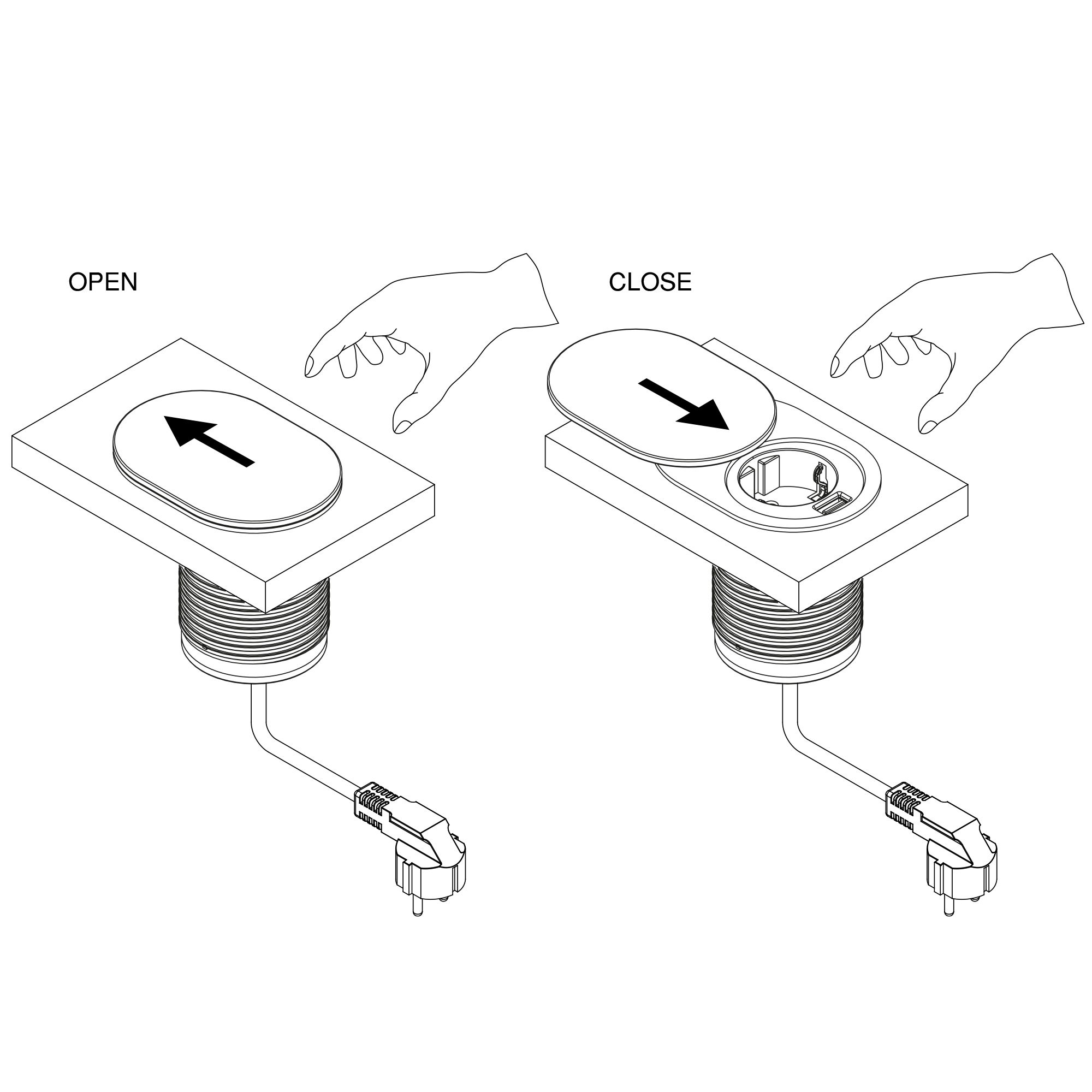 Multiconector com 1 tomada, com 1 usb, de encastrar, com tampa, Plugue tipo Schuko, Aço e Plástico, inox - Image 6