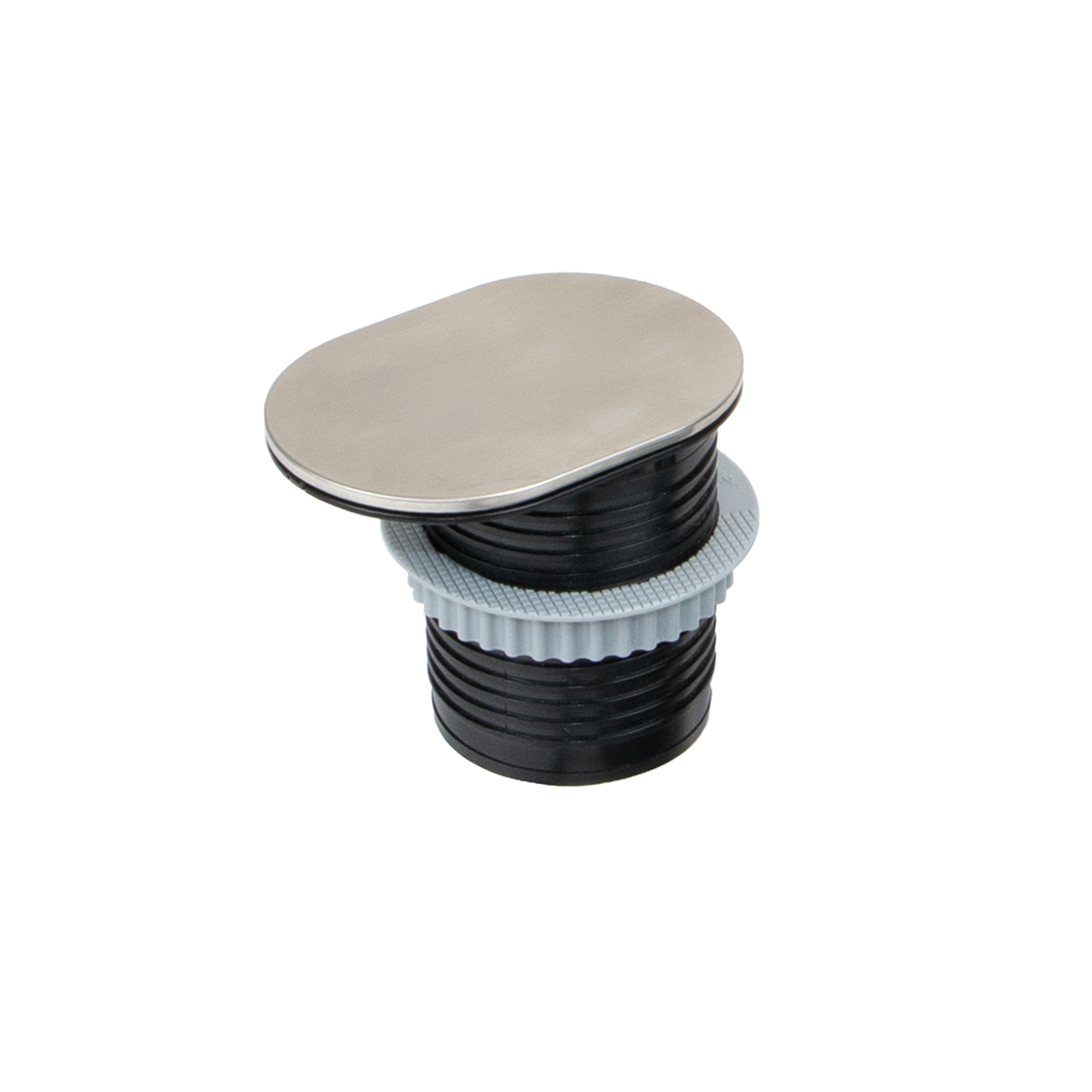 Multiconector com 1 tomada, com 1 usb, de encastrar, com tampa, Plugue tipo Schuko, Aço e Plástico, inox