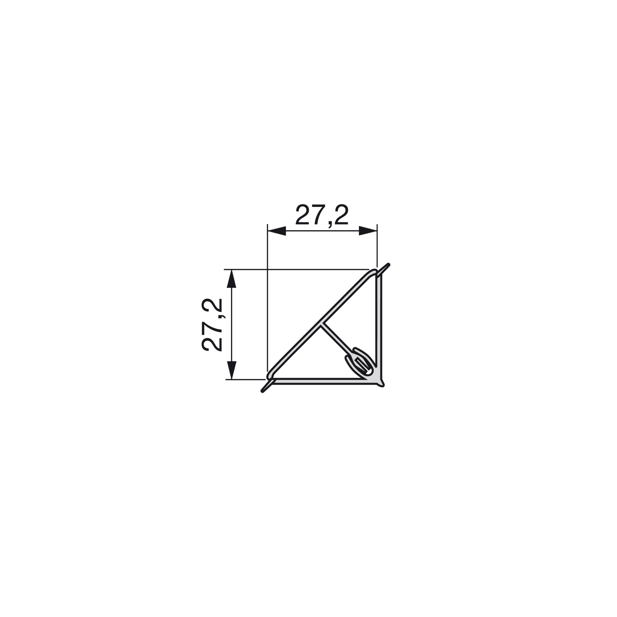 Roda tampo triangular para cozinha, com acessórios para instalação, 4,7 m, plástico, anodizado satinado. - Image 6
