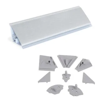 Roda tampo triangular para cozinha, com acessórios para instalação, 4,7 m, plástico, anodizado satinado - FCL