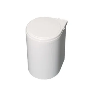 Balde do lixo de reciclagem, 13L, fixação à porta, abertura automática da tampa, Plástico, branco.