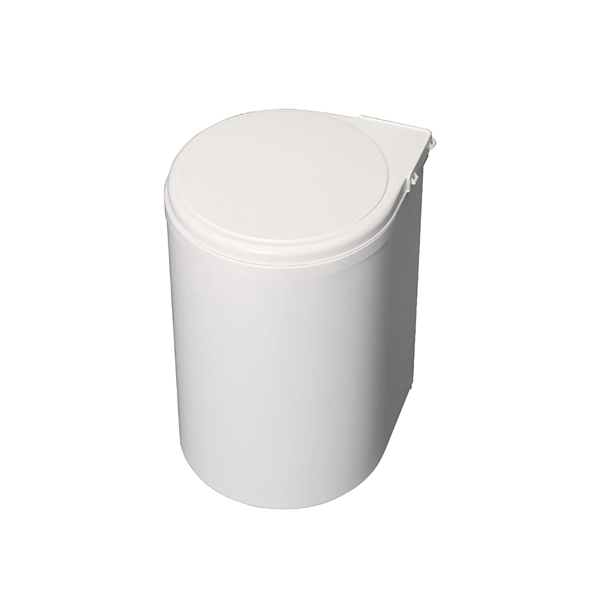 Balde do lixo de reciclagem, 13L, fixação à porta, abertura automática da tampa, Plástico, branco.
