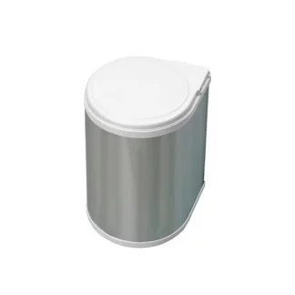 Balde do lixo de reciclagem, 13L, fixação à porta, abertura automática da tampa, Plástico, com revestimento em aço inox.