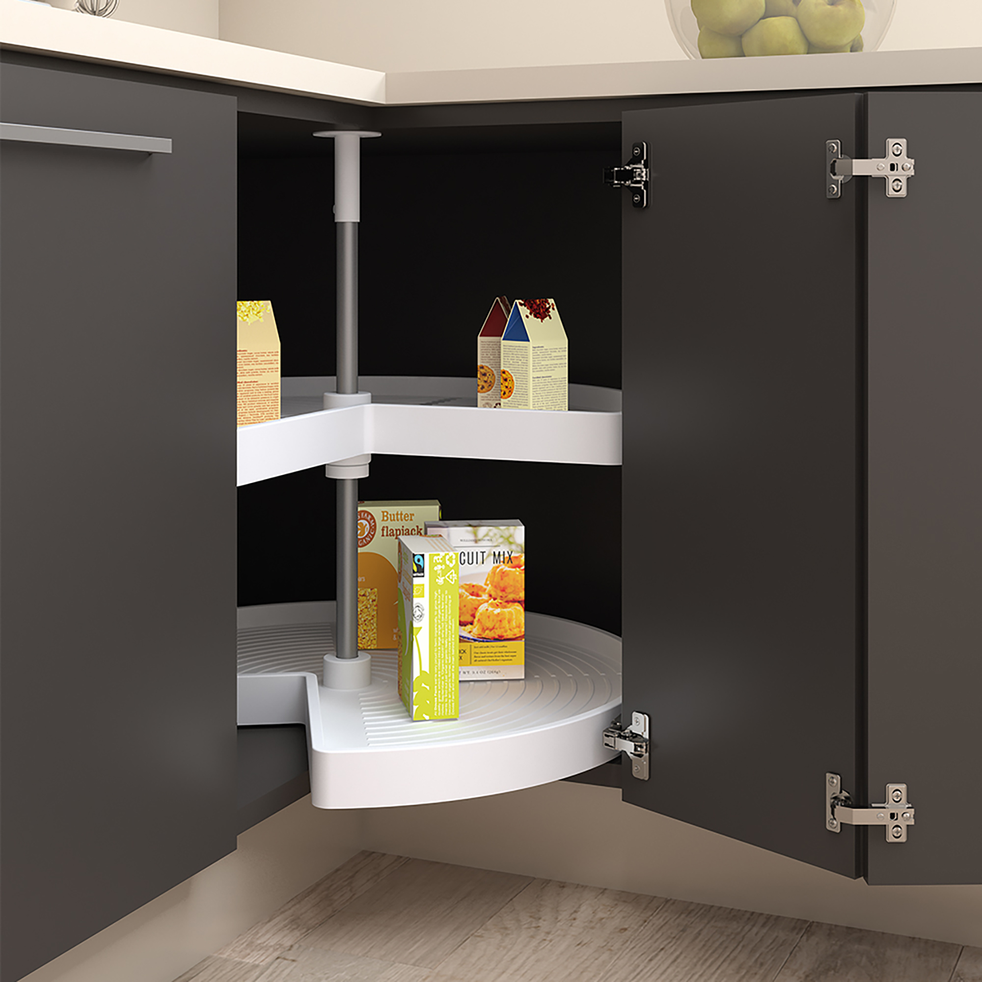 Jogo de travessas giratórias para móvel de cozinha, 270º, módulo 800 mm, Plástico e alumínio, Branco - Image 4