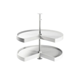 Jogo de travessas giratórias para móvel de cozinha, 270º, módulo 800 mm, Plástico e alumínio, Branco