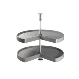 Jogo de travessas giratórias para móvel de cozinha, 270º, módulo 800 mm, Plástico e alumínio, Cinza