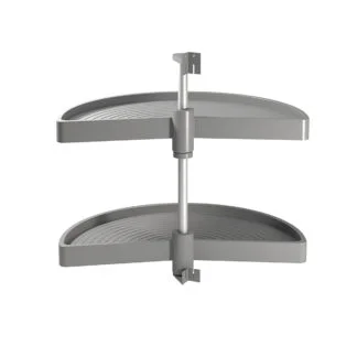 Jogo de travessas giratórias móvel de cozinha, 180º, módulo 800 mm, Plástico e aluminio, Cinza - FCL