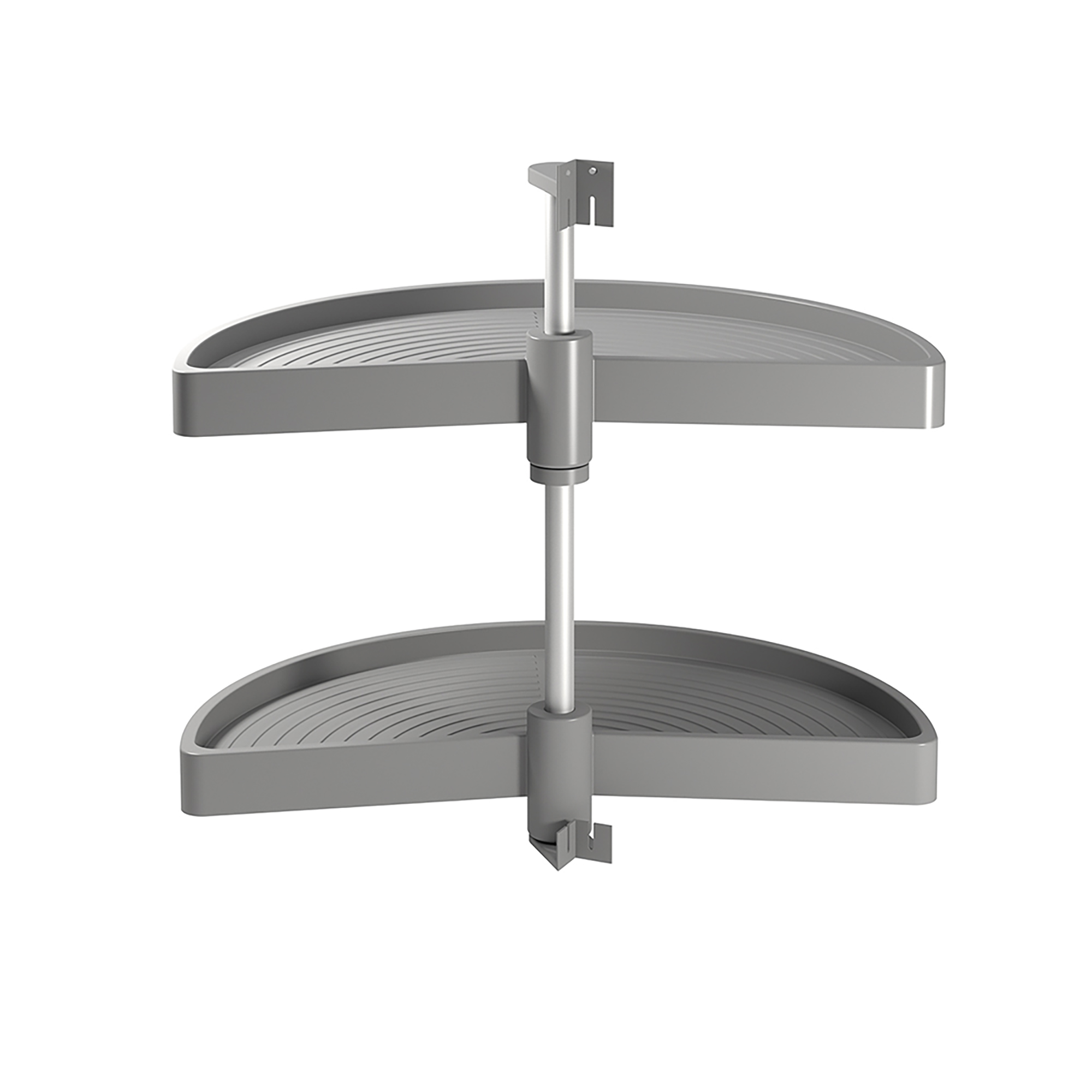 Jogo de travessas giratórias móvel de cozinha, 180º, módulo 800 mm, Plástico e aluminio, Cinza - FCL