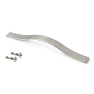 Puxadores para móvel, distância entre furos de 128 mm, Zamak, Níquel satinado