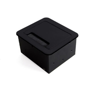Multiconector para mesa, 2 USB + 1 HDMI + 2 plugues EU, 145x130 mm, Aço e alumínio, Preto