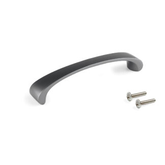 Puxador para móvel, distância entre furos de (96 / 160) mm, Zamak, Titânio