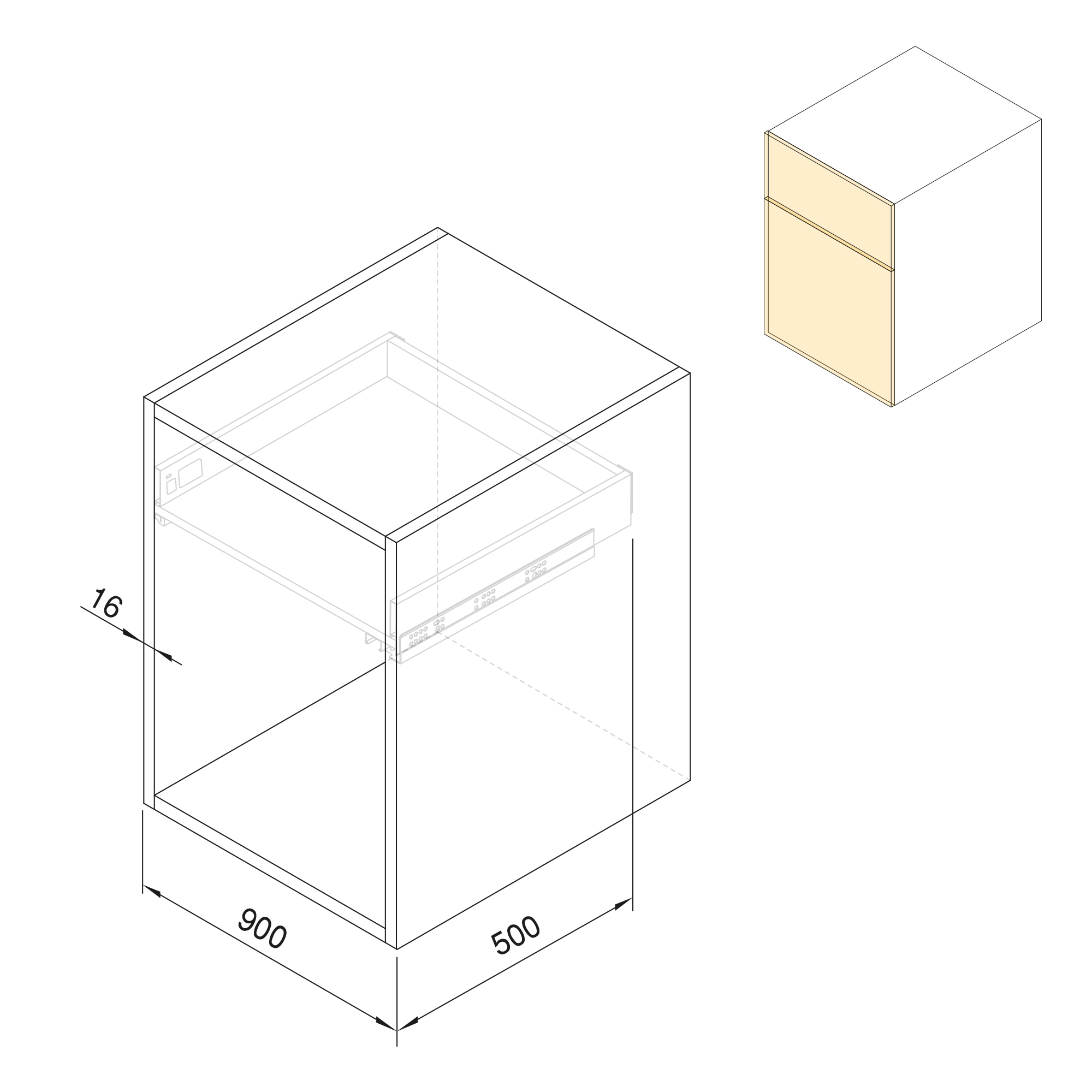 Kit de gaveta para cozinha e banho Vertex, com painéis incluídos, cinza antracite - Image 9