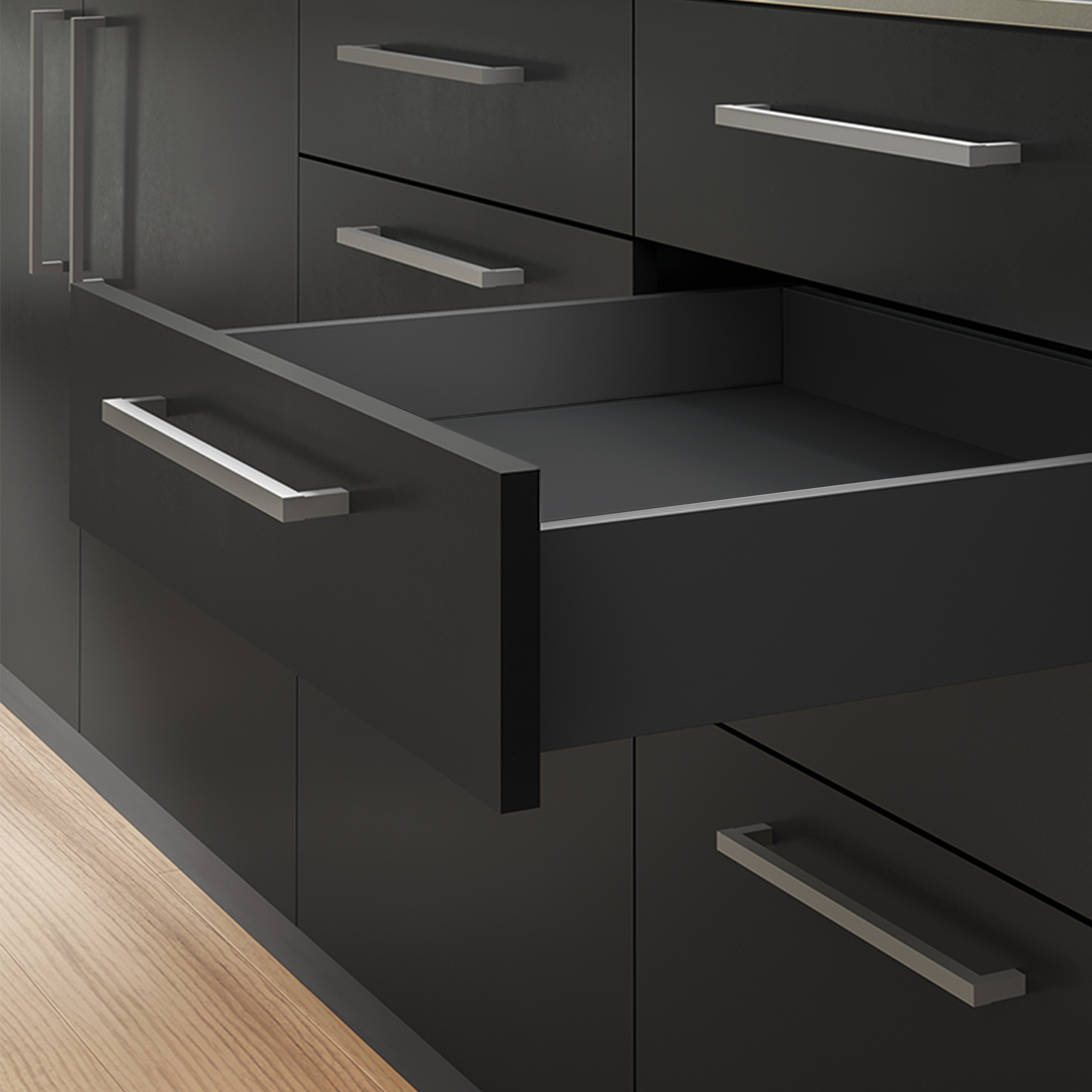 Kit de gaveta para cozinha e banho Vertex, com painéis incluídos, cinza antracite - Image 4