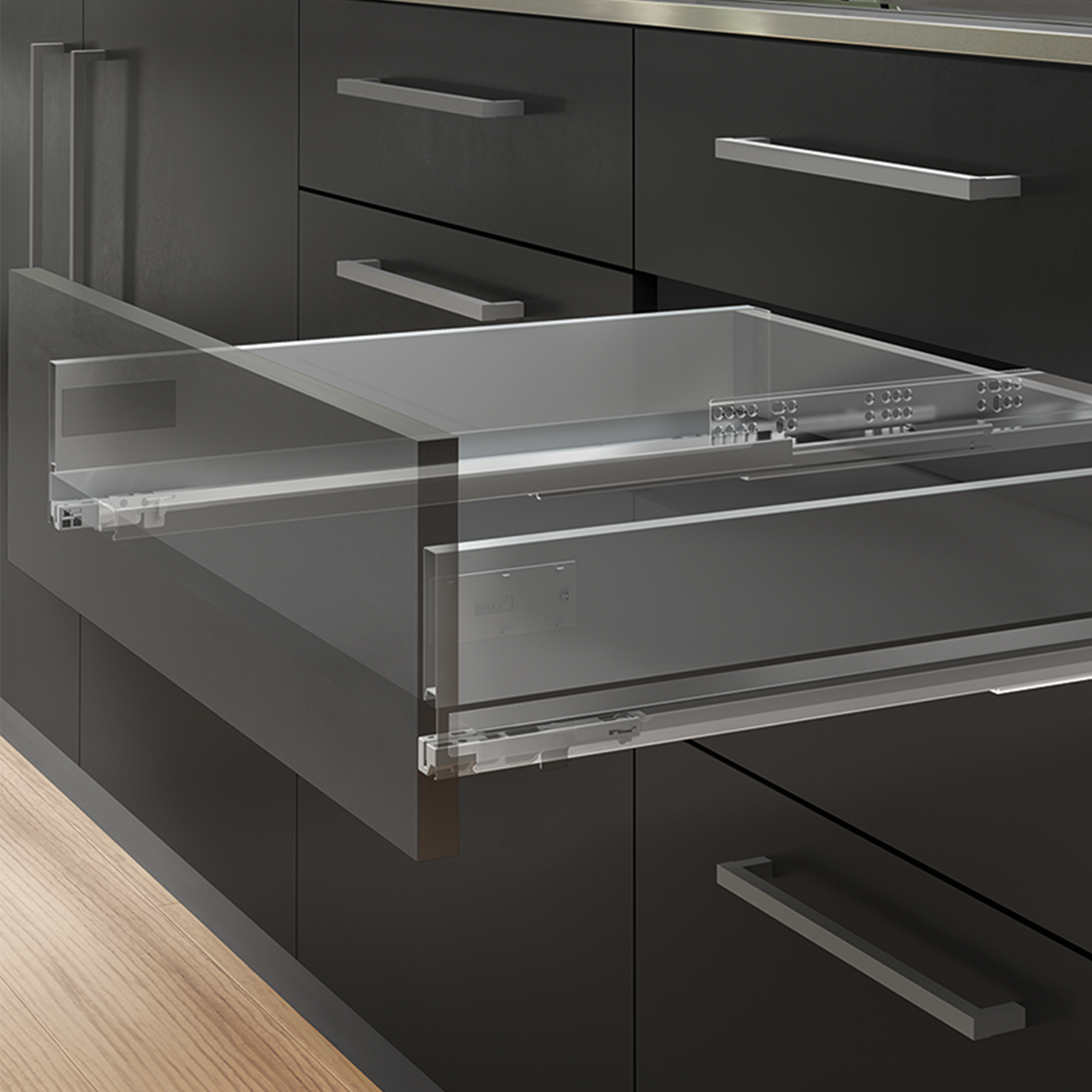 Kit de gaveta para cozinha e banho Vertex, com painéis incluídos, cinza antracite - Image 7
