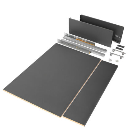 Kit de gaveta para cozinha e banho Vertex, com painéis incluídos, cinza antracite - FCL