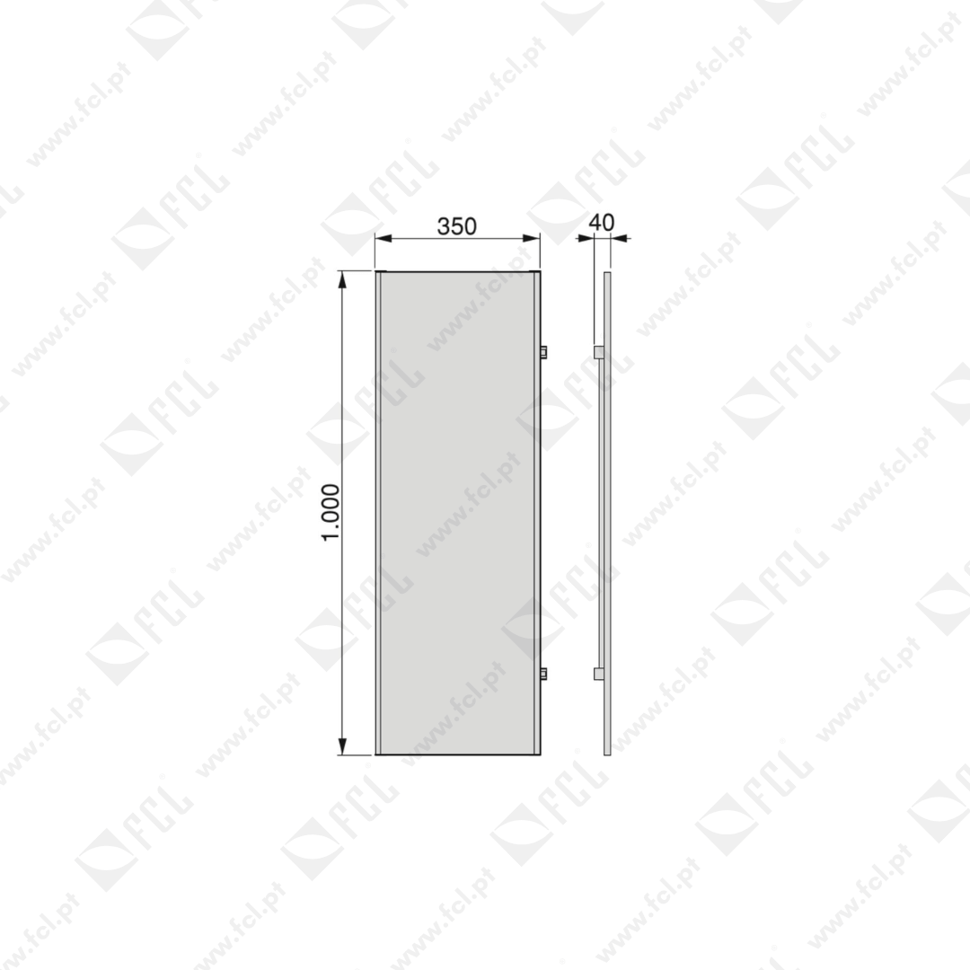 Espelho extraível roupeiro regulável 340x1000mm, medidas- FCL