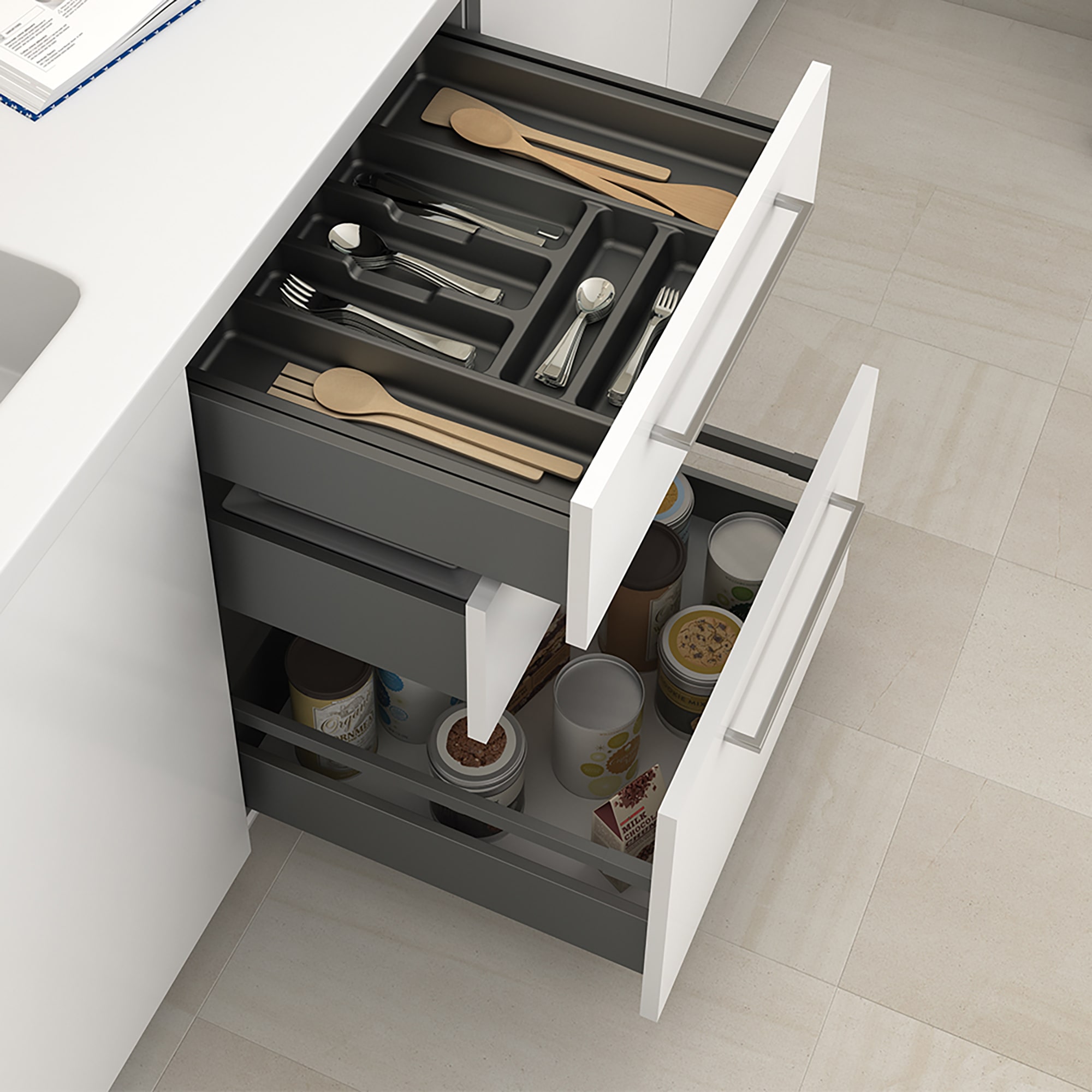 Jogo de cercos para gaveta de cozinha Vertex/Concept, aço, cinza antracite - Image 3