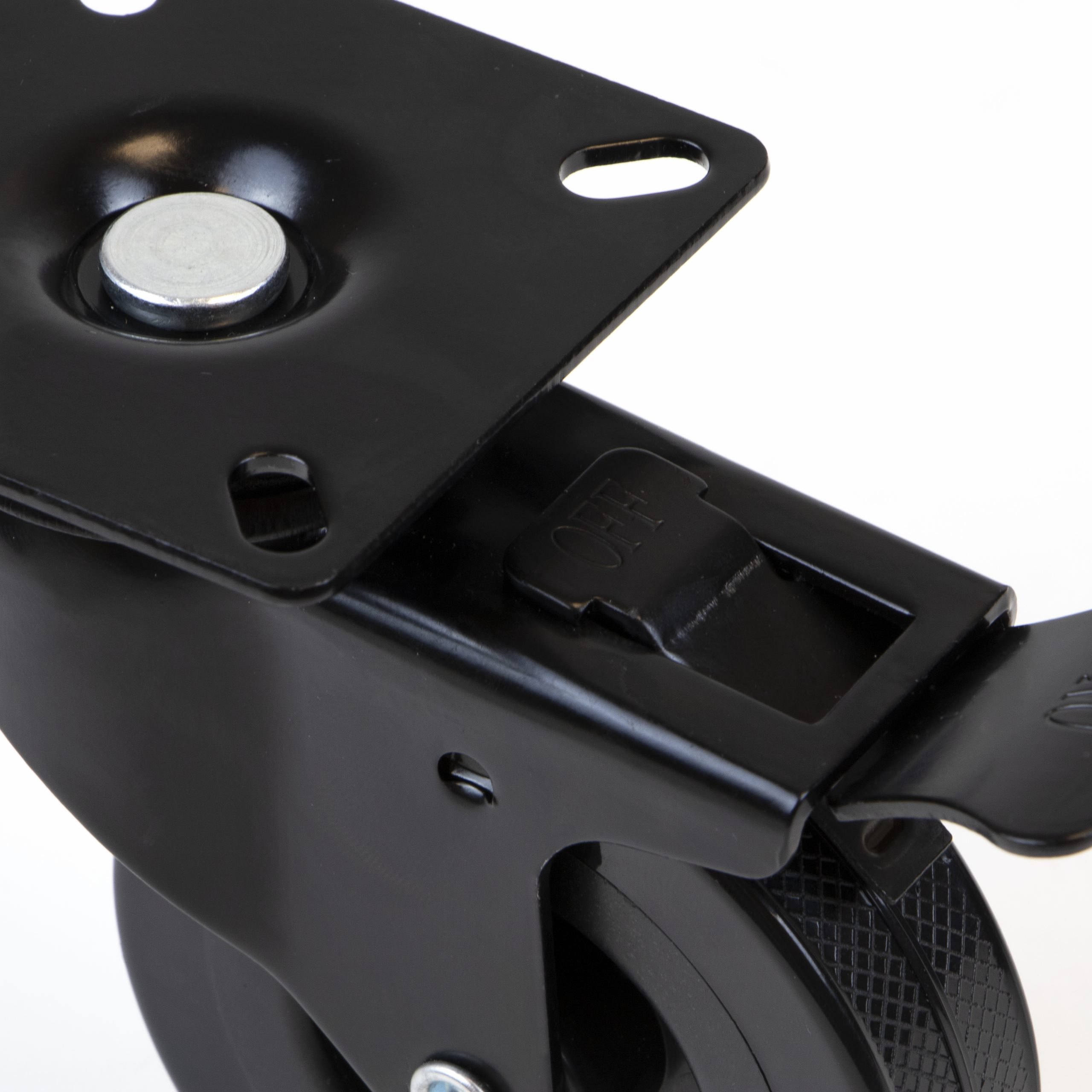 Rodas com placa de montagem, D.75mm, Aço e plástico, Preto, 4 un. - Image 6