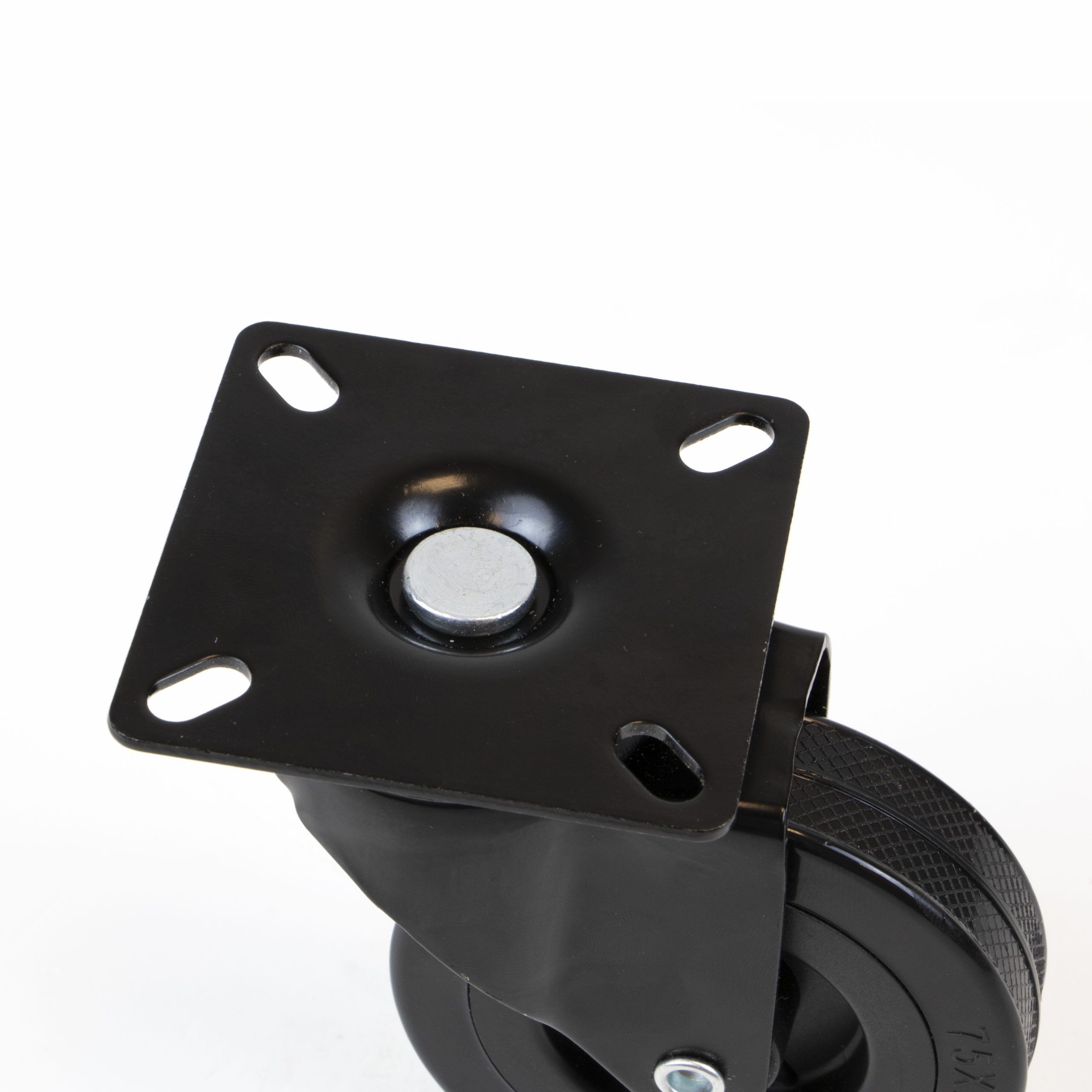 Rodas com placa de montagem, D.75mm, Aço e plástico, Preto, 4 un. - Image 7