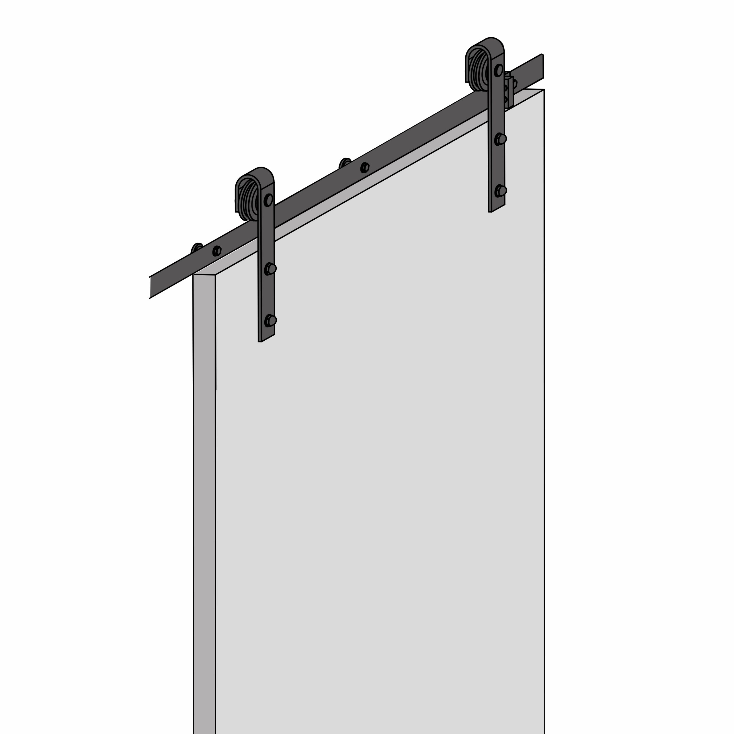 Sistema Barn para portas de correr suspensas, 80 Kg, aço, preto. - Image 8