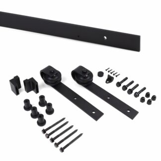 Sistema Barn para portas de correr suspensas, 80 Kg, aço, preto.